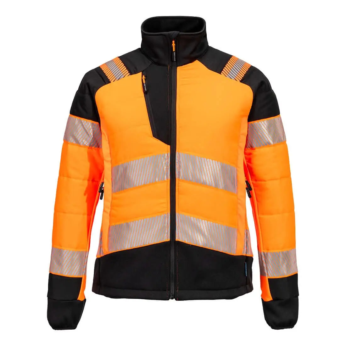 Portwest Pw3 Hi Vis WomenS Hybrid Baffle Jacket T171 - Orange Black - Customisable Jacket