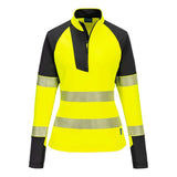 Portwest Pw3 Hi Vis WomenS 14 Zip Sweatshirt T173 - Yellow Black - Customisable Hi-Vis Sweatshirt