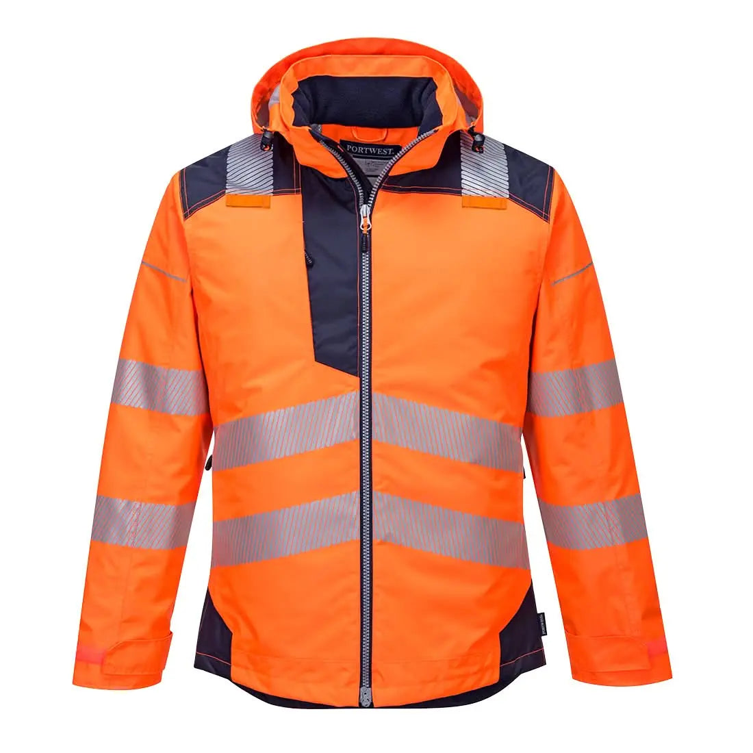 Portwest Pw3 Hi-vis Winter Jacket T400 - Orange Navy - Customisable Jacket