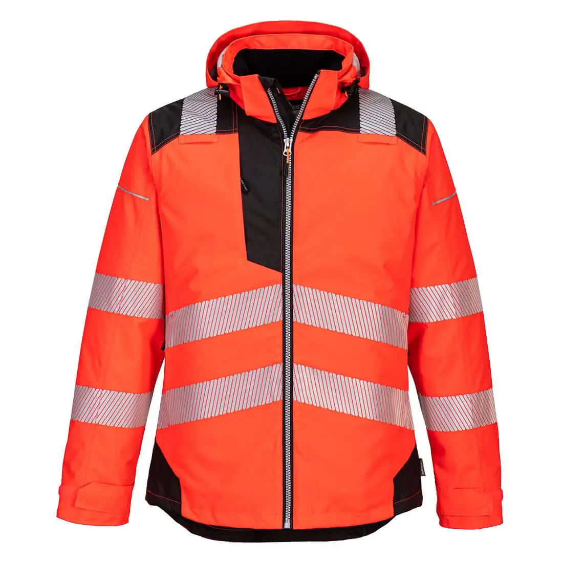 Portwest Pw3 Hi-vis Winter Jacket T400 - Red Black - Customisable Jacket