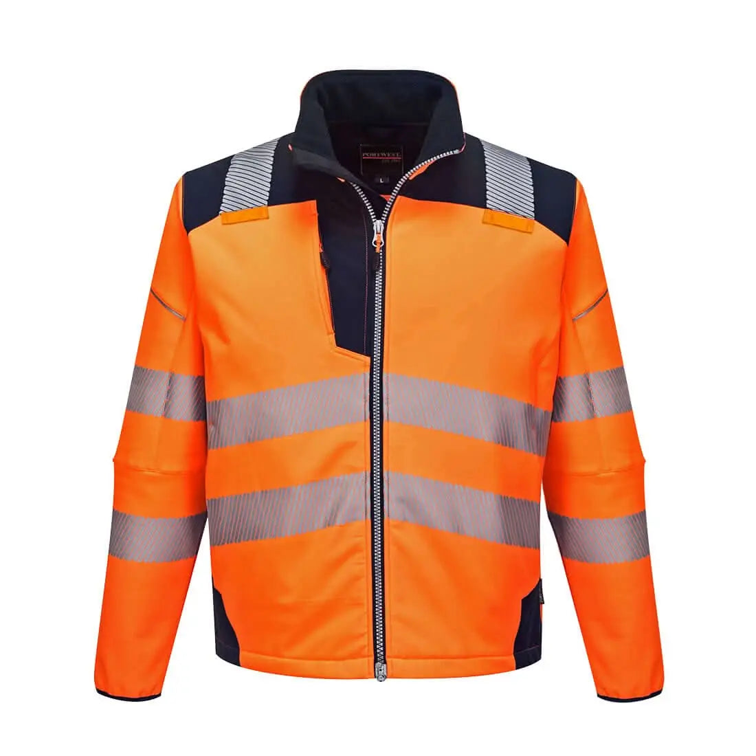 Portwest Pw3 Hi-vis Softshell 3l T402 - Orange Navy - Customisable Hi-Vis Jackets