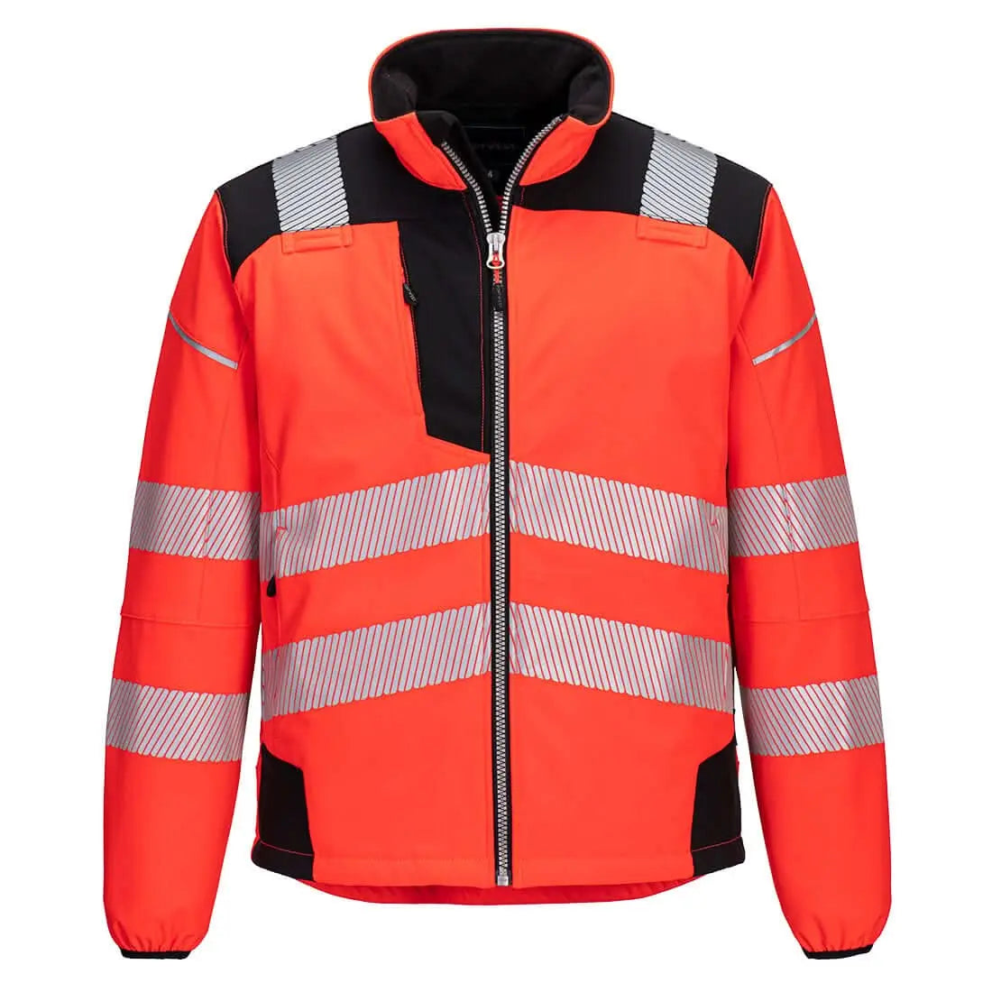 Portwest Pw3 Hi-vis Softshell 3l T402 - Red Black - Customisable Hi-Vis Jackets