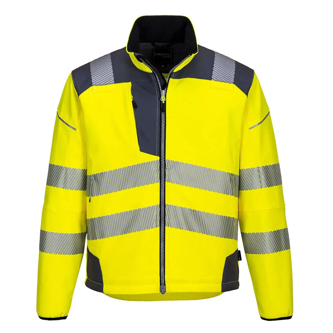 Portwest Pw3 Hi-vis Softshell 3l T402 - Yellow Grey - Customisable Hi-Vis Jackets