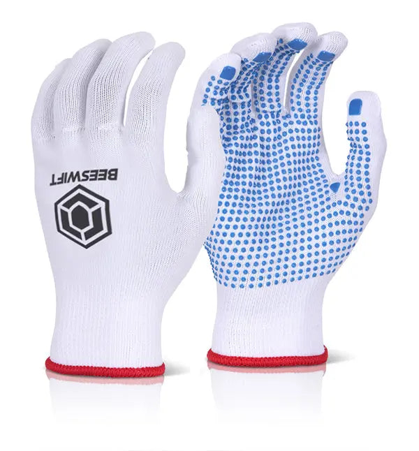 Beeswift Tronix Dot Gloves Pack Of Tbdn - White - Customisable Nylon Fibre