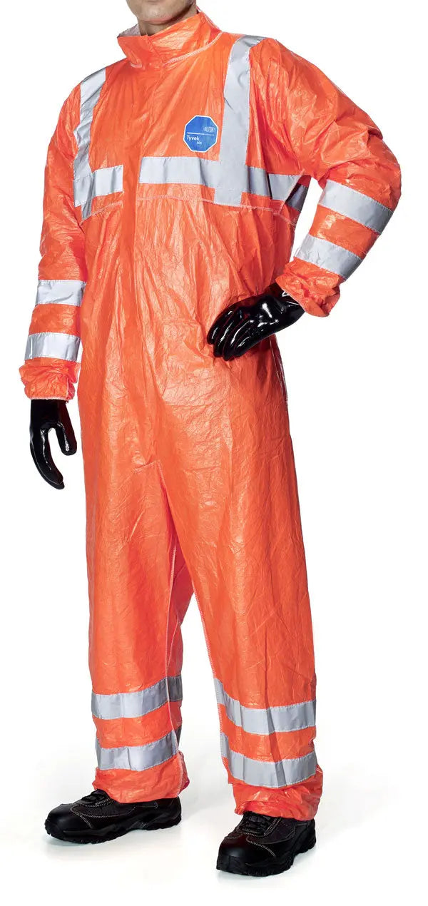 Tyvek500 Tyvekæ Hi Vis Disposable Coverall Tbs500 Hv - Orange - Customisable Coveralls