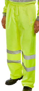Beeswift Hi Vis Waterproof Traffic Trousers Ten - Saturn Yellow - Customisable Trousers