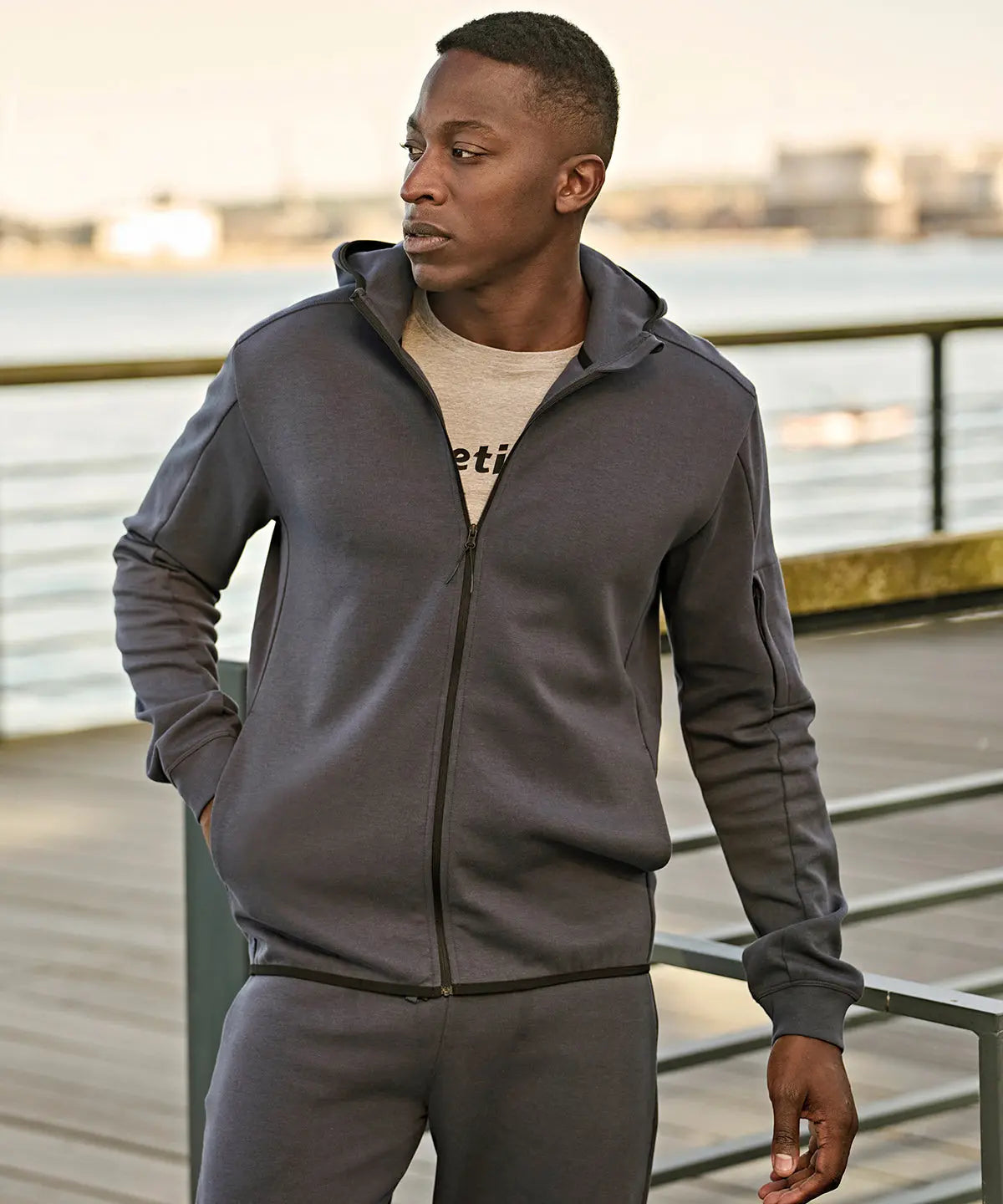 Athletic hooded full-zip sweatshirt (5706)