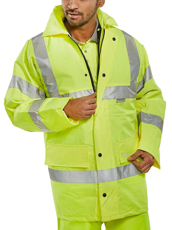Beeswift In Hi Vis Jacket And Bodywarmer Tjfs - Saturn Yellow - Customisable Jacket