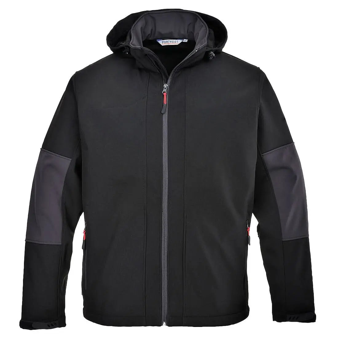 Portwest Hooded Softshell 3L TK53 - Black - Customisable Hi-Vis Jackets