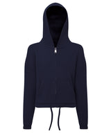Kids TriDri® recycled cropped oversize full-zip hoodie