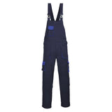 Portwest Texo Contrast Bib and Brace TX12 - Navy Tall - Customisable Coveralls