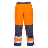 Portwest Lyon Hi-vis Contrast Work Trousers TX51 - Orange Navy - Customisable Hi-Vis Trousers