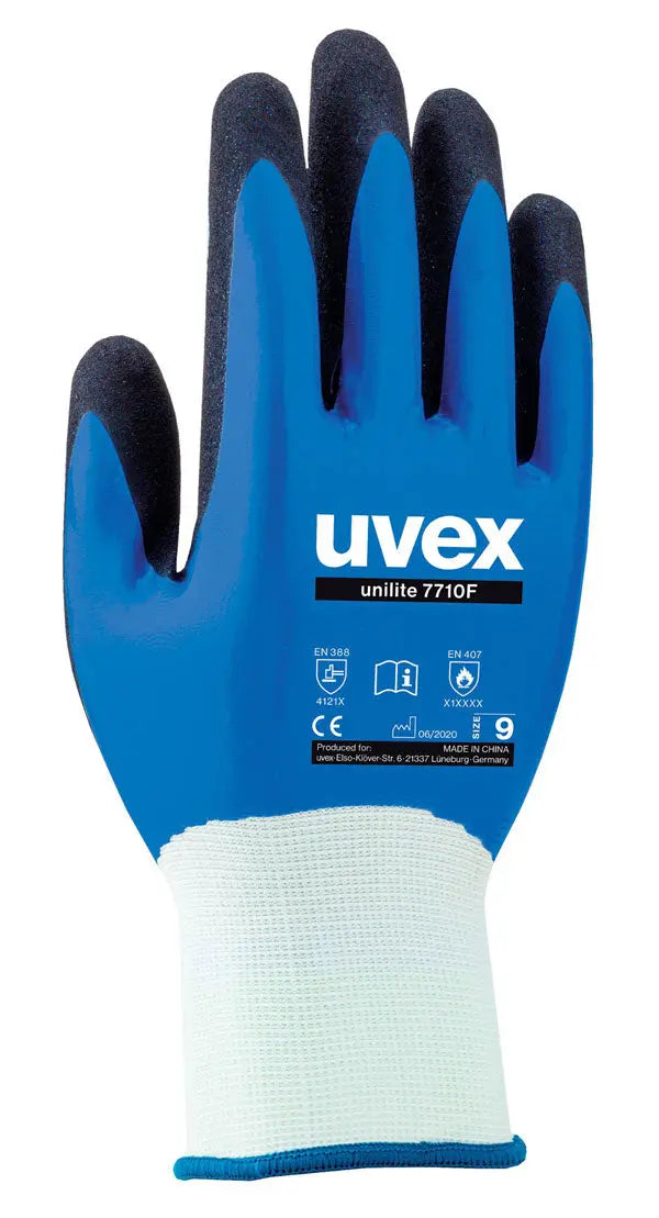 Uvex Uvex Unilite F Gloves Uv60278 - Blue - Customisable Nitrile
