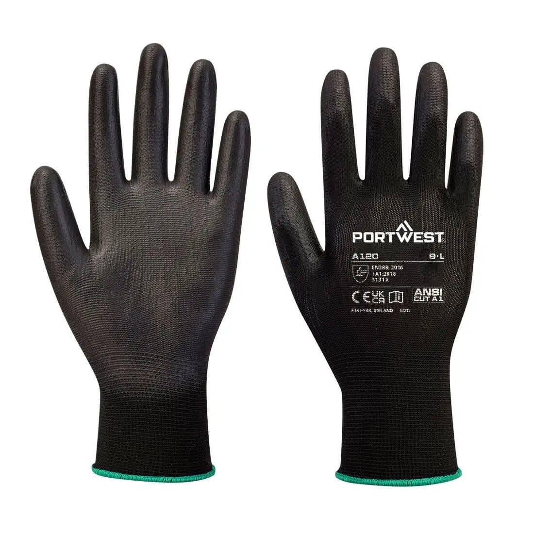 Portwest Vending Pu Palm 288 Pairs VB120 - Black - Customisable Hand Protection