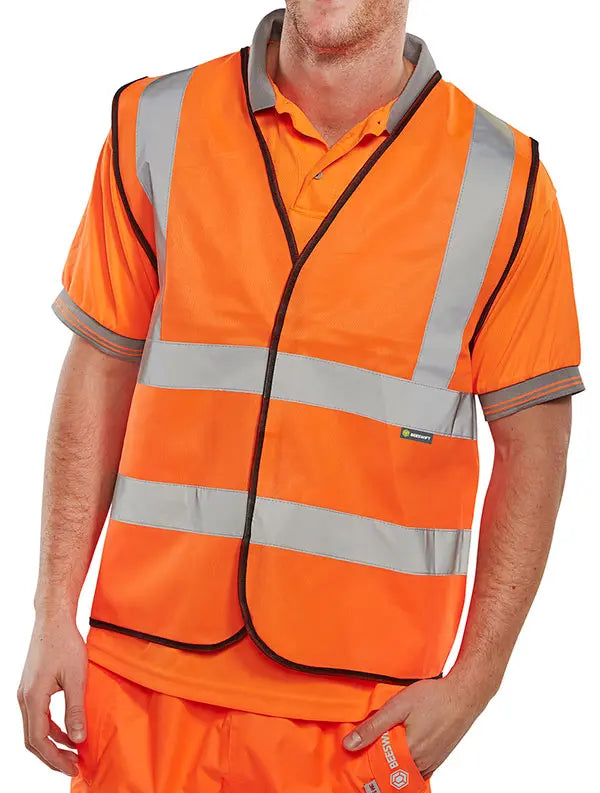 Beeswift Essential Bulk Buy Hi Vis Vest (Pack Of ) Bwc - Orange - Customisable Hi-Vis Vest