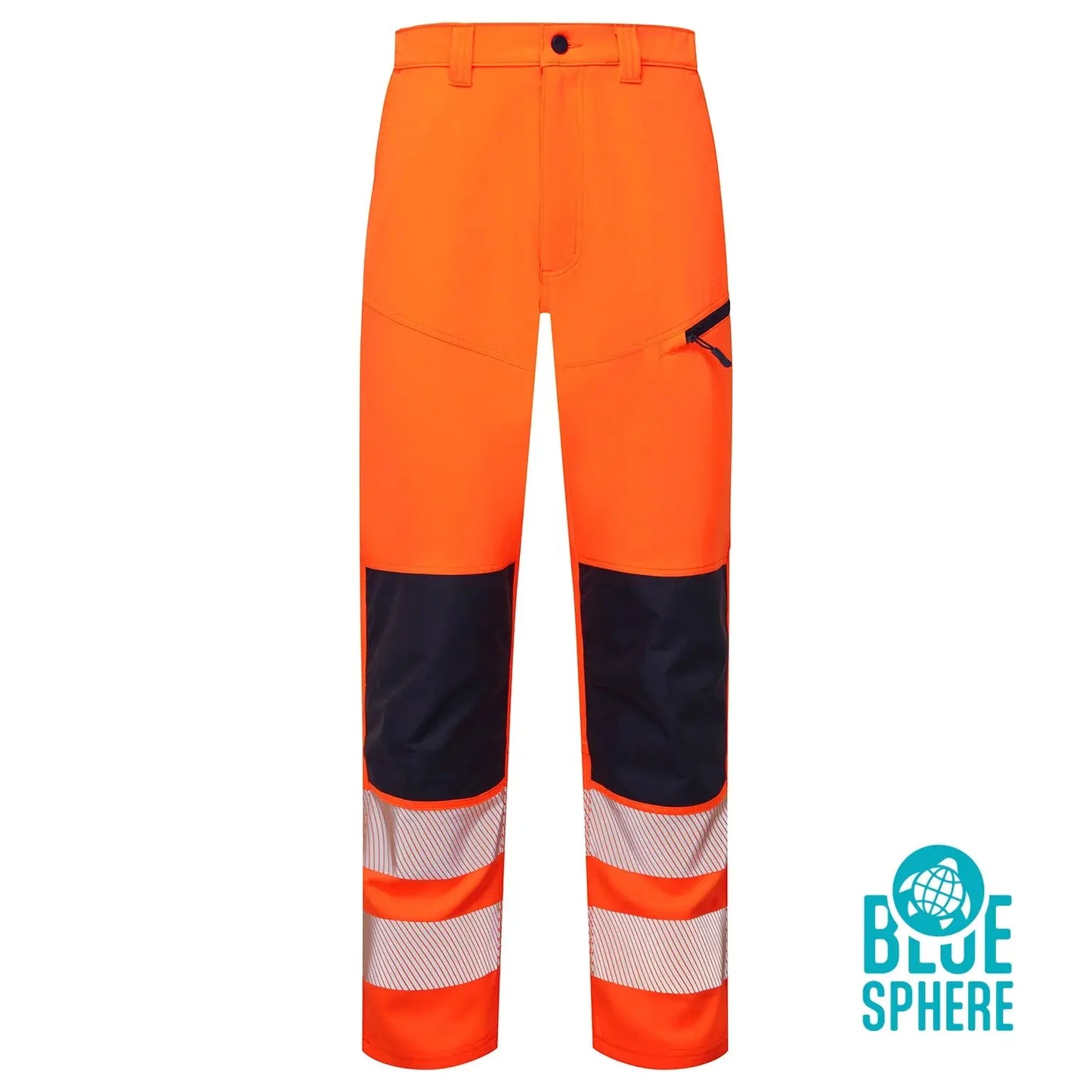 Supertouch Blue Sphere - Essentials Hi Vis Eco Coolair 4-Way Stretch Orange Trousers - ESS12 |  Supertouch Blue Sphere