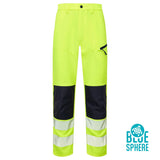 Supertouch Blue Sphere - Essentials Hi Vis Eco Coolair 4-Way Stretch Yellow Trousers - ESS11 |  Supertouch Blue Sphere