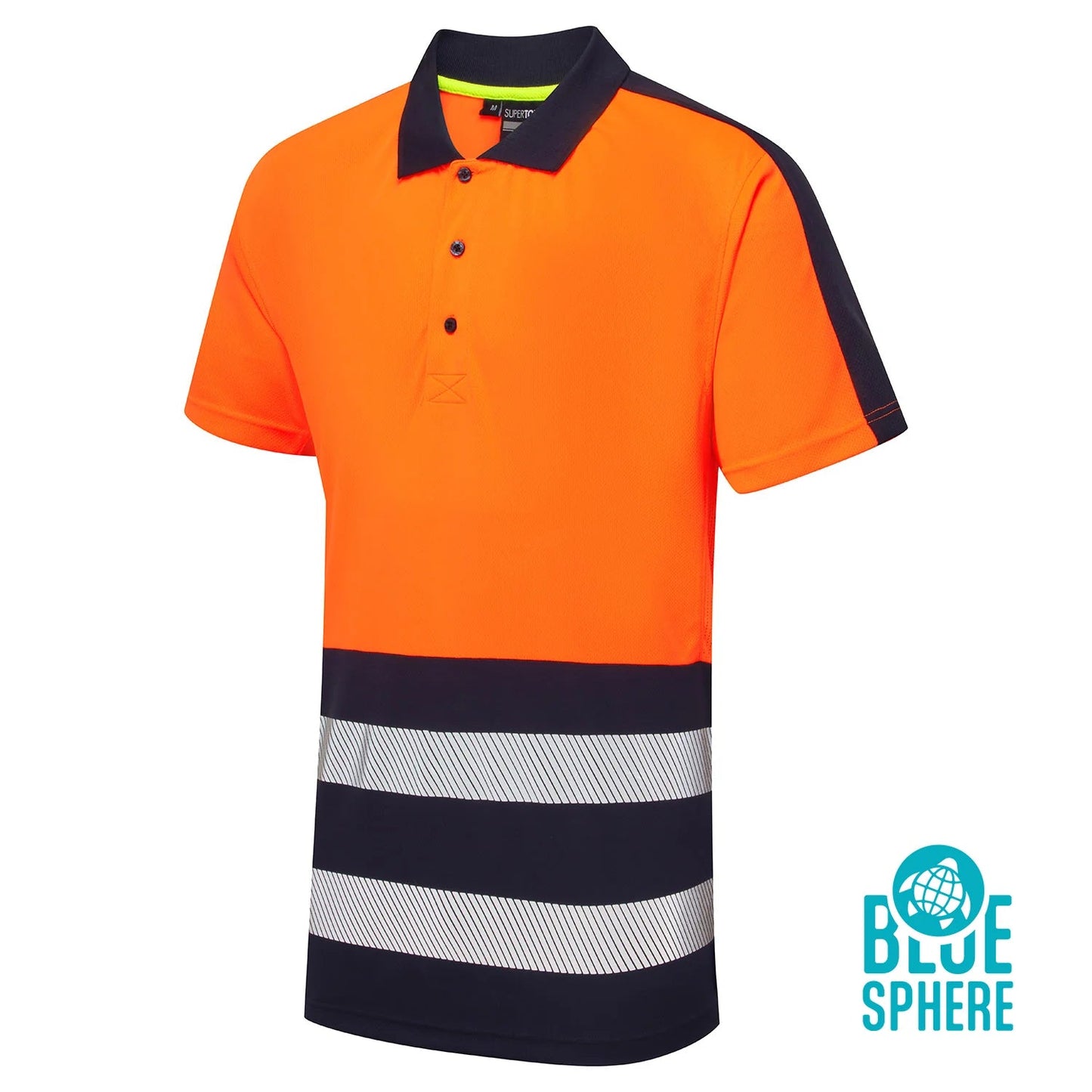 Supertouch Blue Sphere - Essentials Hi-Vis Eco Coolair Orange Polo Shirt - ESS04 |  Supertouch Blue Sphere
