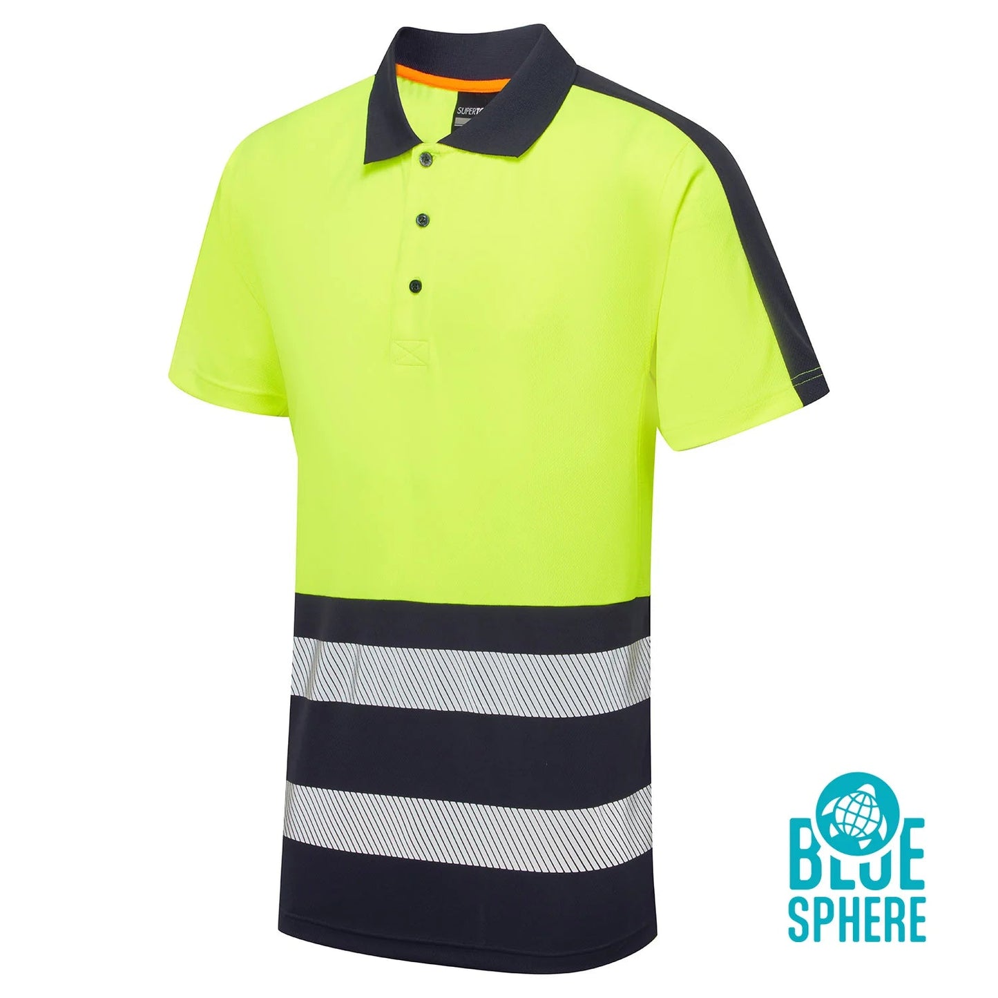Supertouch Blue Sphere - Essentials Hi-Vis Eco Coolair Yellow Polo Shirt - ESS03 |  Supertouch Blue Sphere