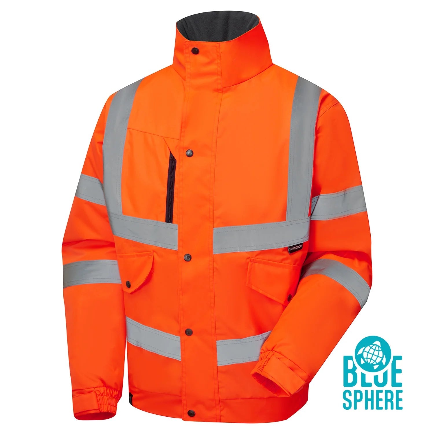 Supertouch Blue Sphere - Supertouch Eco Hi Vis Orange Bomber Jacket - EHV02 |  Supertouch Blue Sphere