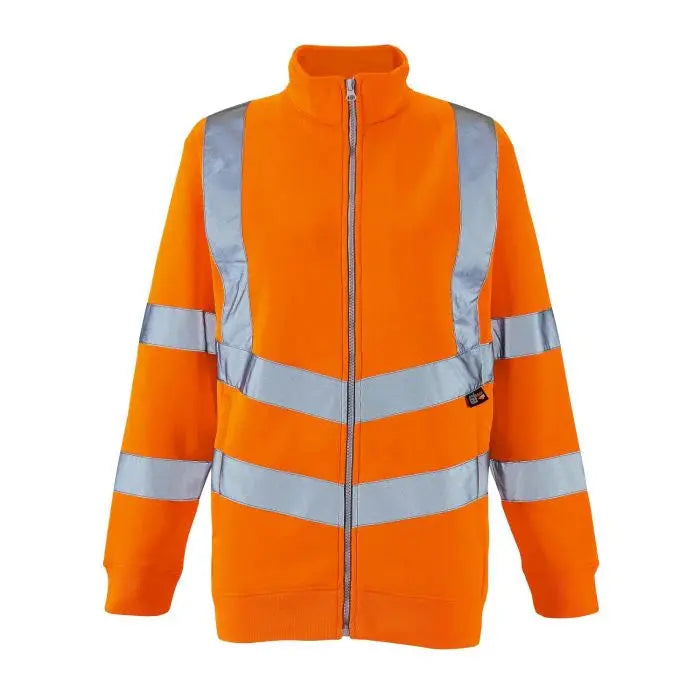 Supertouch - Ladies Hi Vis Orange Eshaal Zipped Sweatshirt - HV315 |  Supertouch