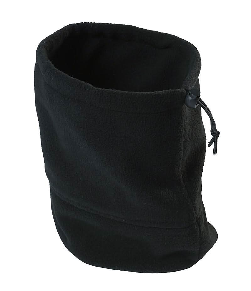 Fleece Neck Warmer/Hat 418 - Black One Size - Customisable Hats