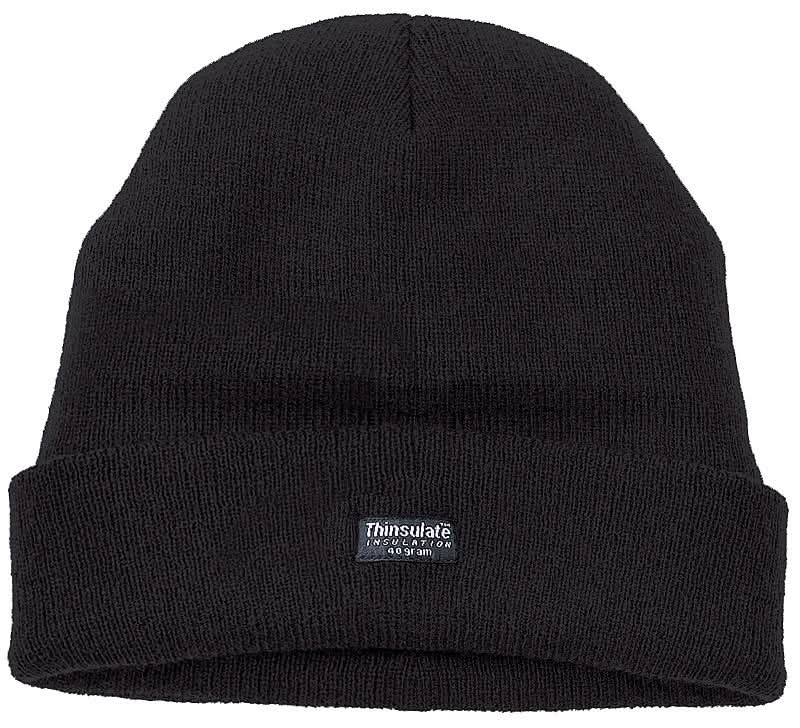 Thinsulate Knitted Watch Hat 401 - Black One Size - Customisable Hats