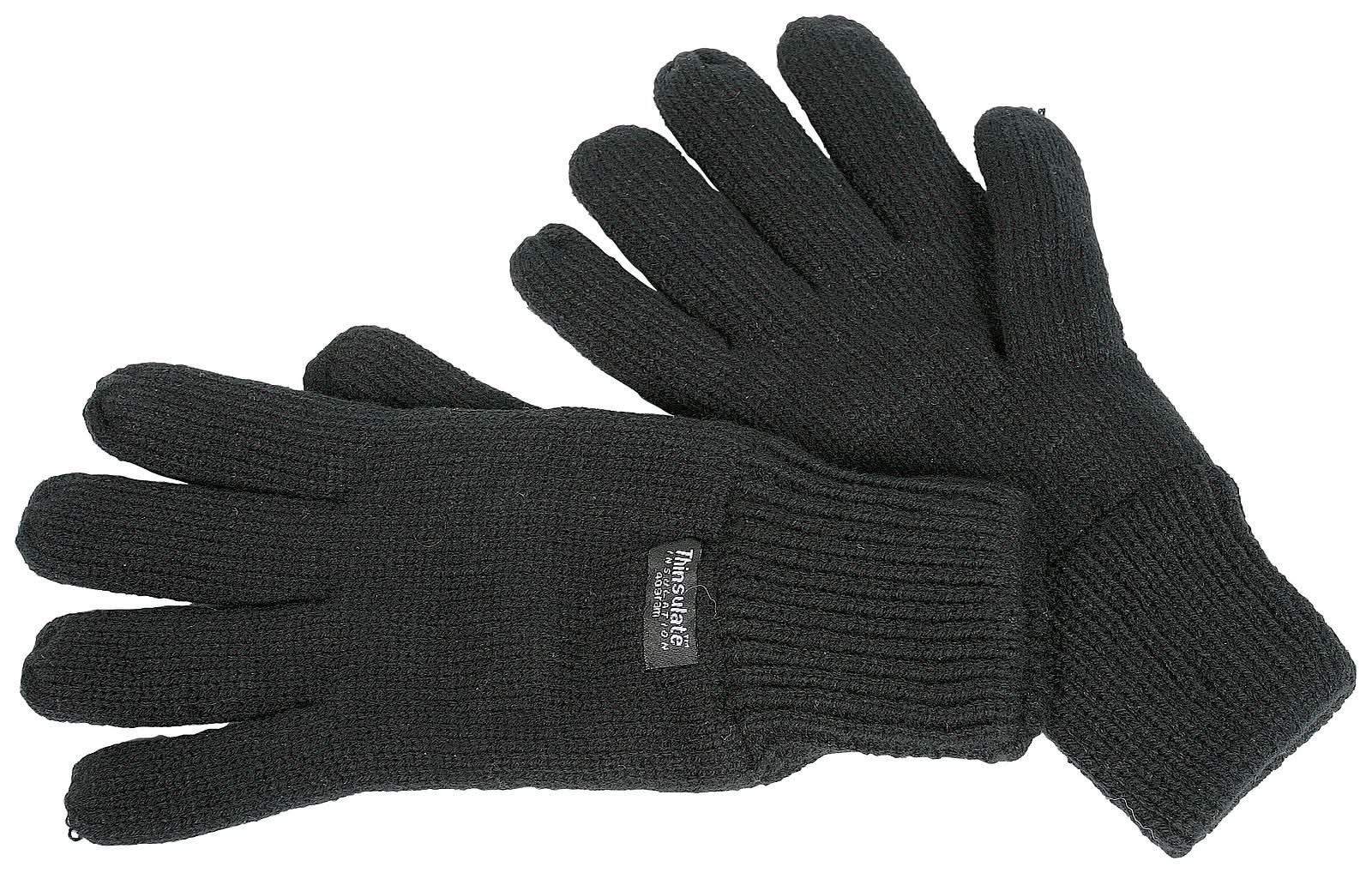 Thinsulate Lined Knitted Glove 602 - Black One Size - Customisable Gloves