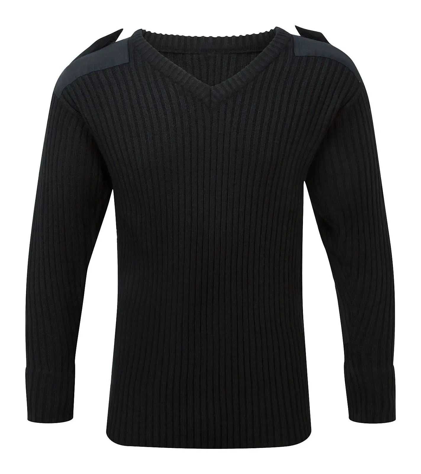 Fort V Neck Combat Jumper 120 V - Black - Customisable