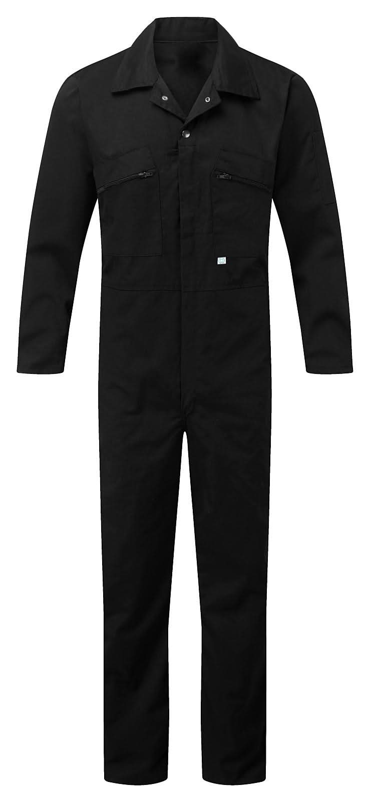Fort Zip Front Coverall 366 - Black - Customisable Coveralls