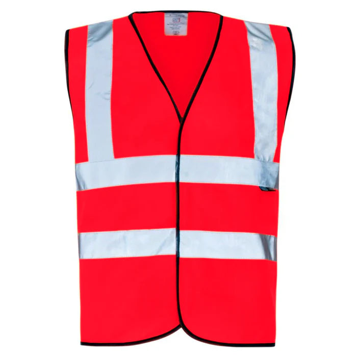 Supertouch Hi Vis Red Velcro Vest - H882 |  Supertouch