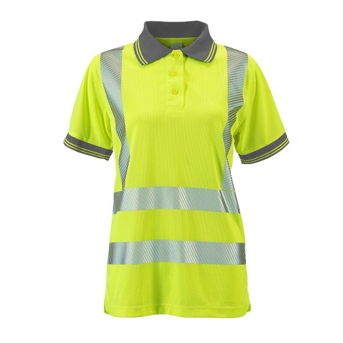 Supertouch - Ladies Hi Vis Yellow Savannah Birds Eye Polo - HV308 |  Supertouch