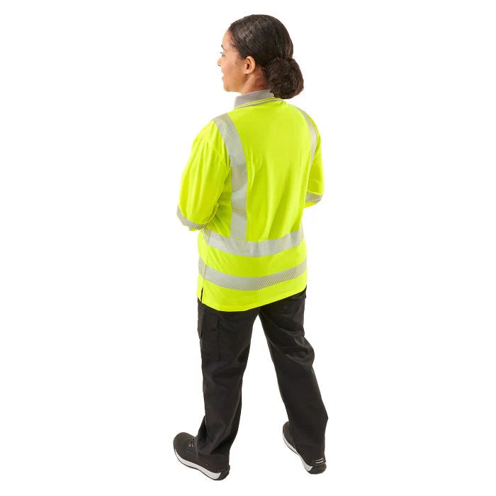 Supertouch - Ladies Hi Vis Yellow Jaya Birds Eye Polo - HV306 |  Supertouch