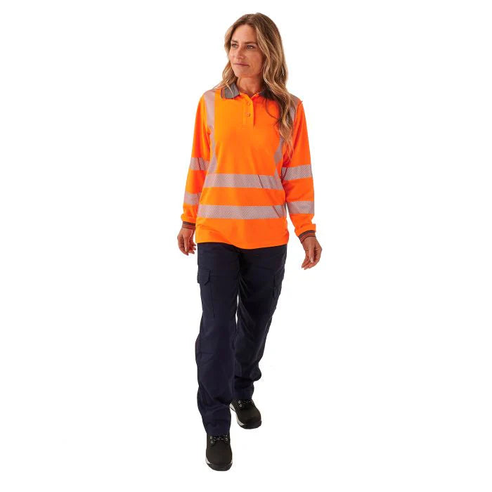 Supertouch - Ladies Hi Vis Orange Jaya Birds Eye Polo - HV307 |  Supertouch