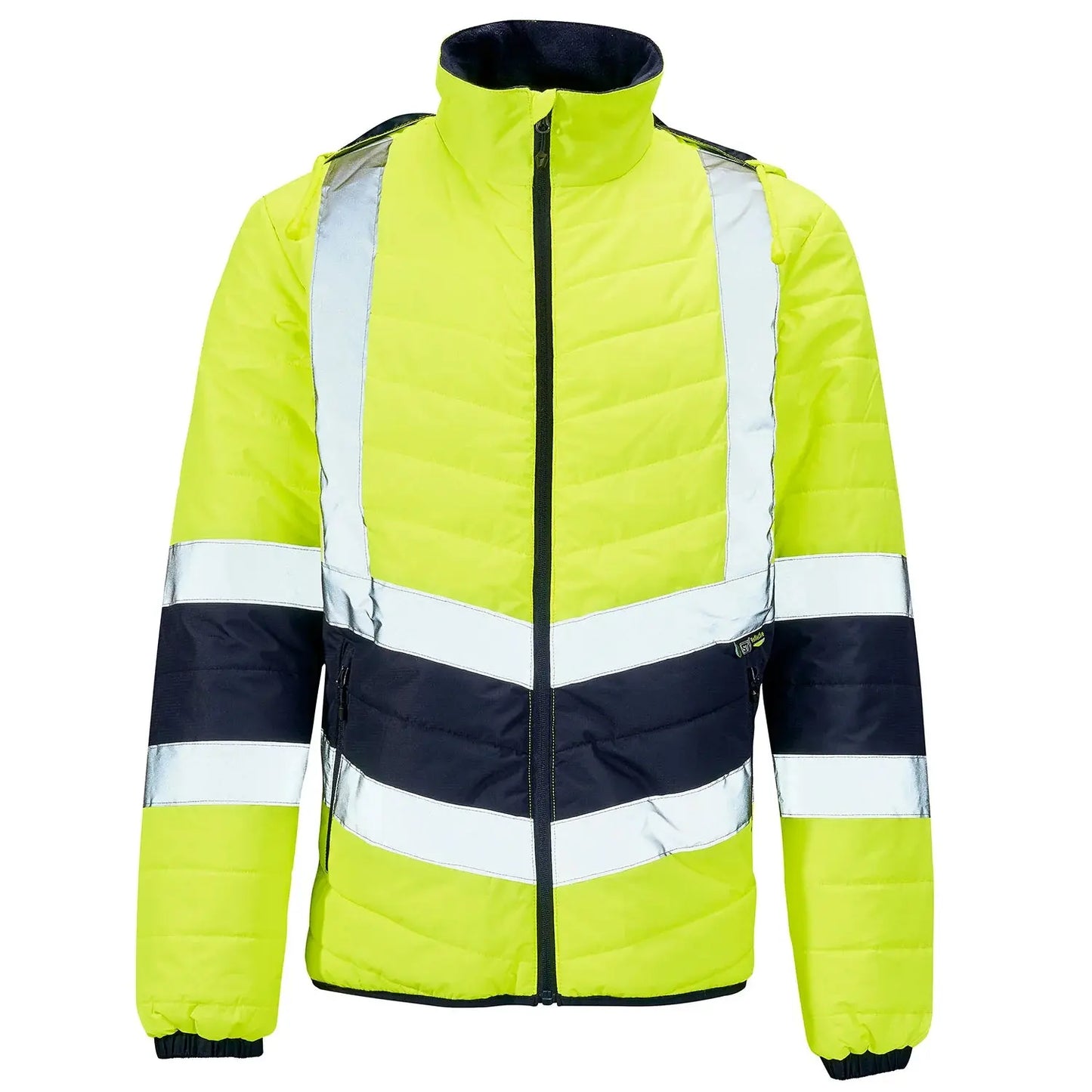 Supertouch Hi Vis Yellow 2 Tone Puffer Jacket - H144 |  Supertouch