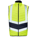 Supertouch Hi Vis Yellow 2 Tone Puffer Bodywarmer - H146 |  Supertouch