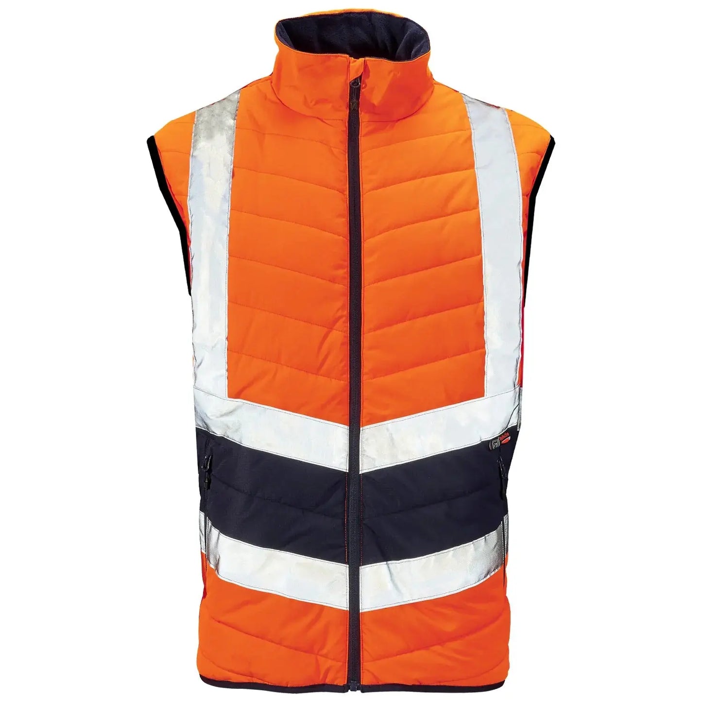 Supertouch Hi Vis Orange 2 Tone Puffer Bodywarmer - H147 |  Supertouch