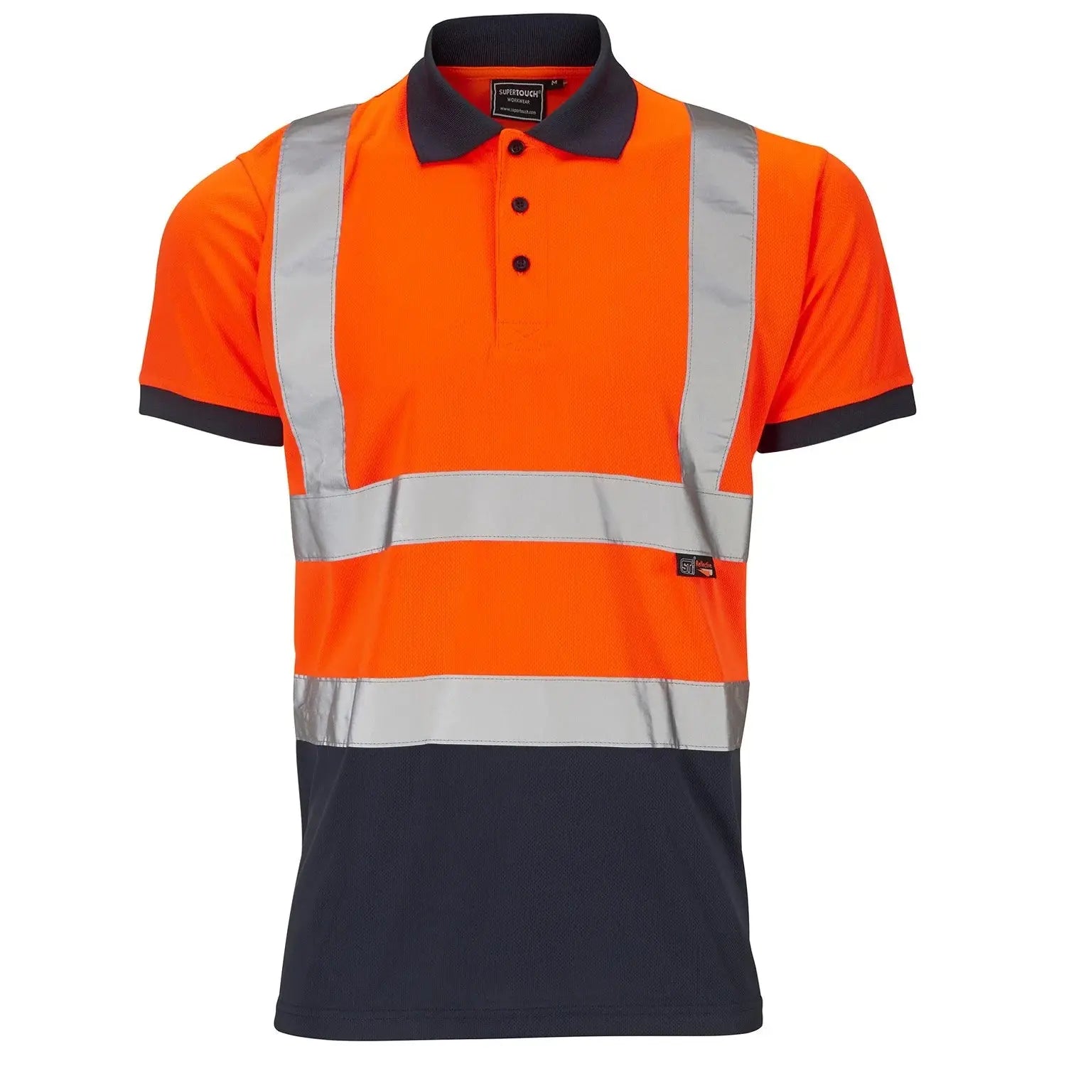Supertouch Hi-Vis 2 Tone Orange Polo Shirt - H133 |  Supertouch