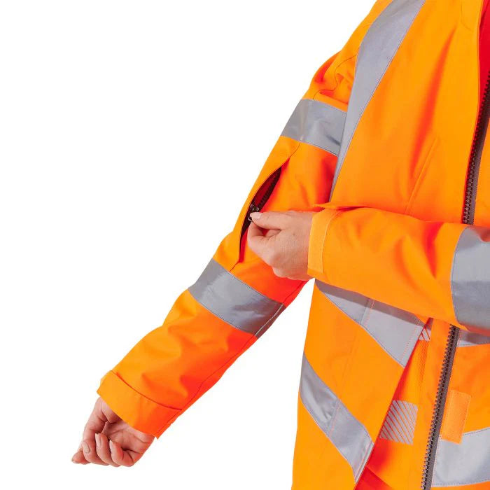 Supertouch - Ladies Hi Vis Orange Kamela Padded Jacket - HV301 |  Supertouch