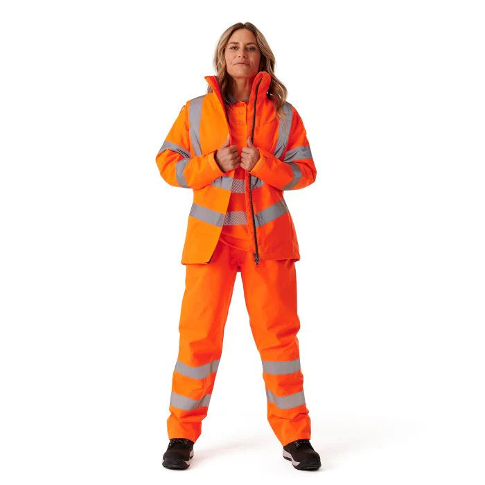 Supertouch - Ladies Hi Vis Orange Kamela Padded Jacket - HV301 |  Supertouch