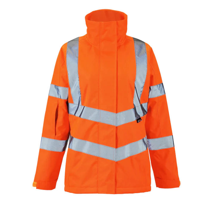 Supertouch - Ladies Hi Vis Orange Kamela Padded Jacket - HV301 |  Supertouch