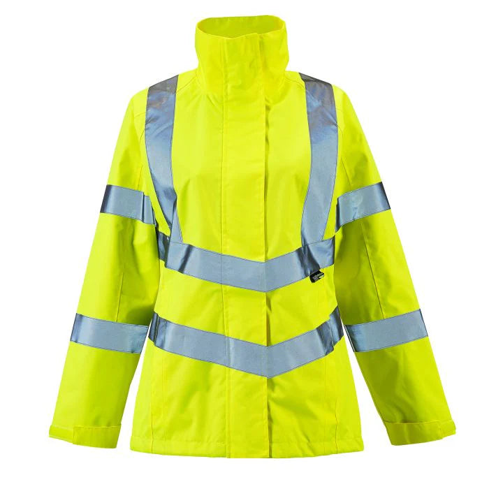 Supertouch - Ladies Hi Vis Yellow Sophia Lightweight Jacket - HV302 |  Supertouch
