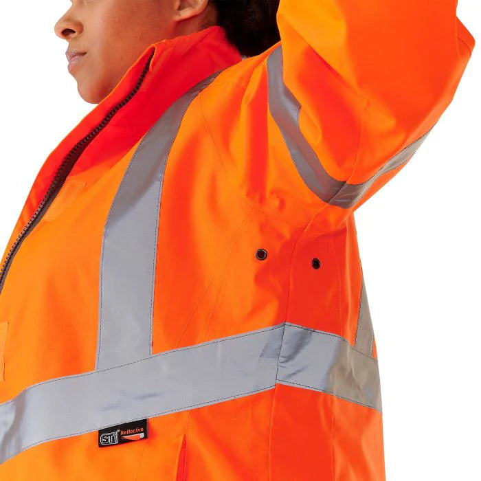Supertouch - Ladies Hi Vis Orange Sophia Lightweight Jacket - HV303 |  Supertouch