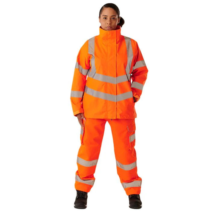 Supertouch - Ladies Hi Vis Orange Sophia Lightweight Jacket - HV303 |  Supertouch