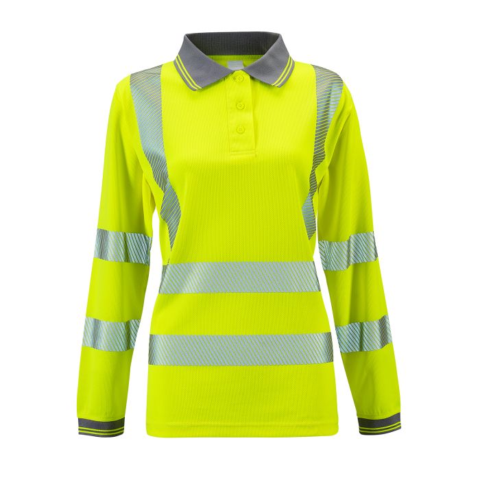 Supertouch - Ladies Hi Vis Yellow Jaya Birds Eye Polo - HV306 |  Supertouch