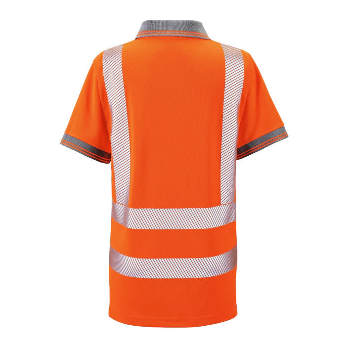 Supertouch - Ladies Hi Vis Orange Savannah Birds Eye Polo - HV309 |  Supertouch