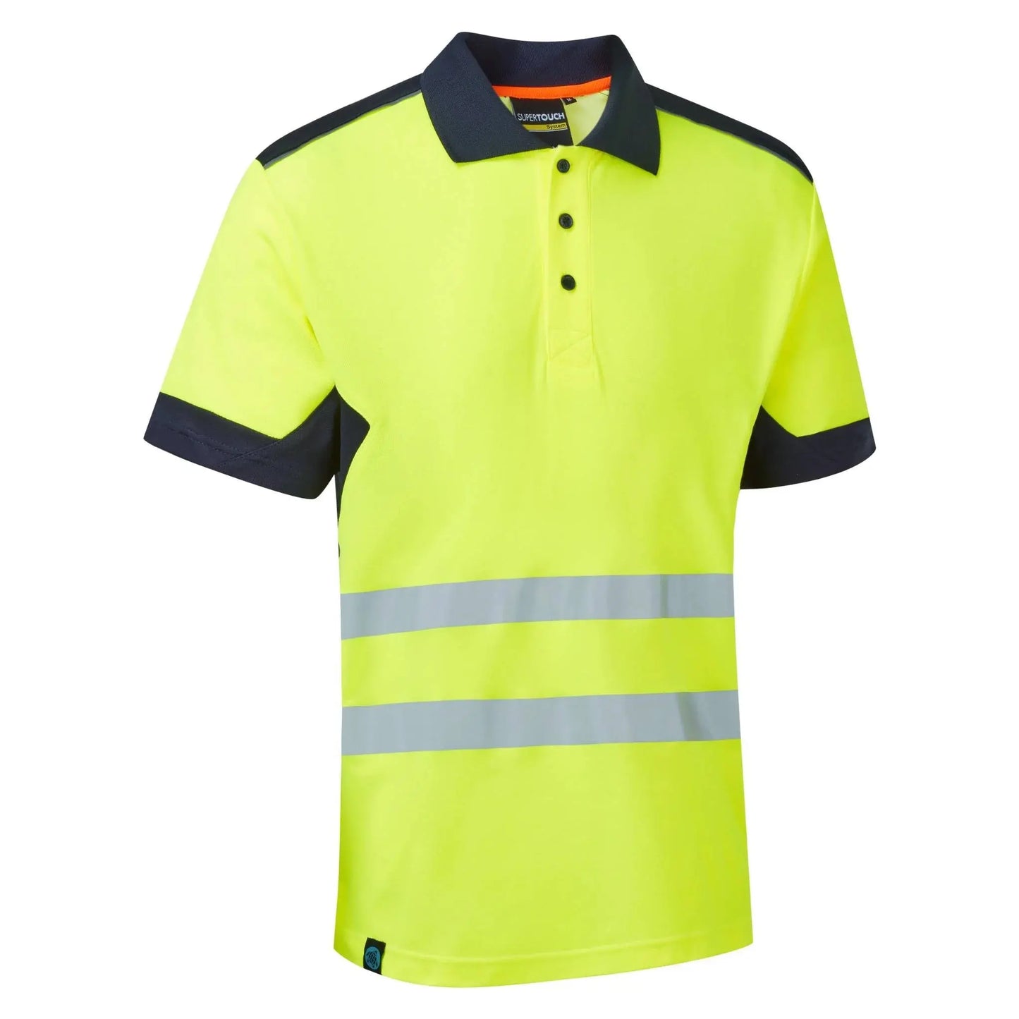 Supertouch Blue Sphere - System Hi-Vis Eco Yellow CottonCool Short Sleeve Polo - SYS07 |  Supertouch Blue Sphere