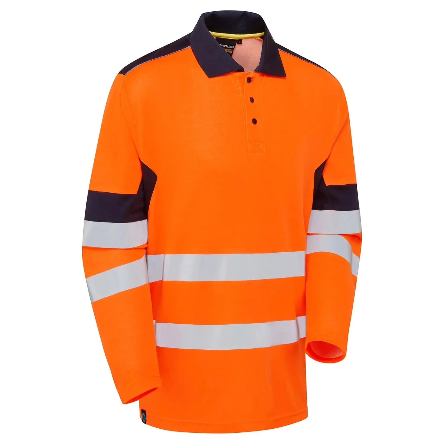 Supertouch Blue Sphere - System Hi-Vis Eco Orange CottonCool Long Sleeve Polo - SYS10 |  Supertouch Blue Sphere