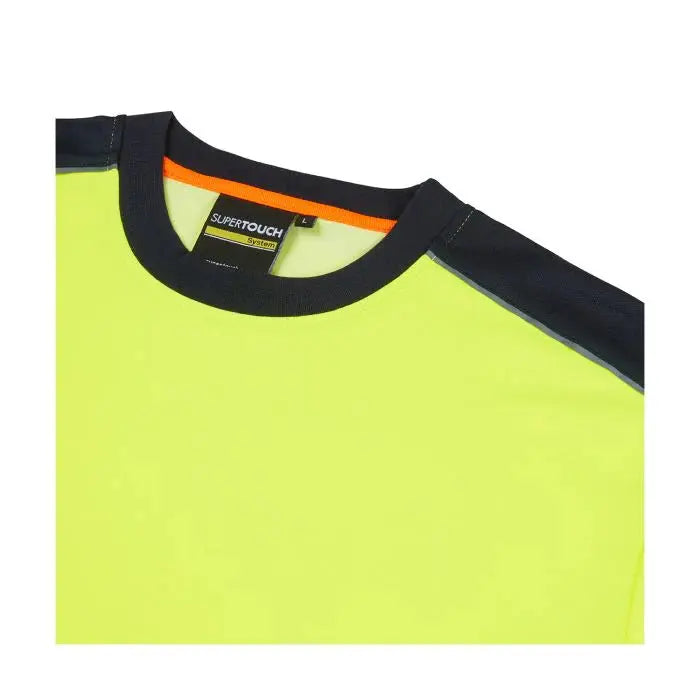 System Hi-Vis Eco CottonCool Yellow T-Shirt - SYS11 |  Supertouch Blue Sphere