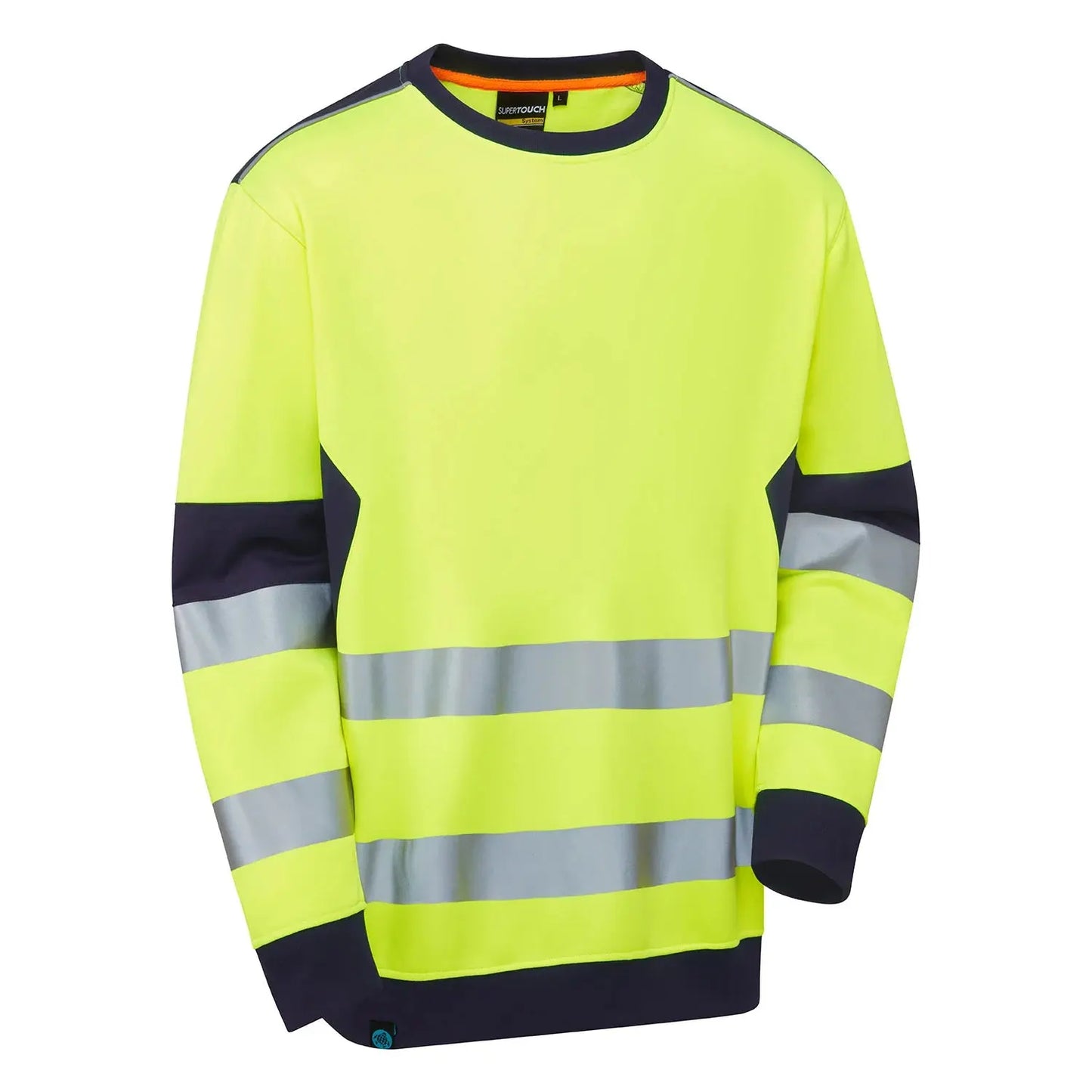 Supertouch Blue Sphere - System Hi-Vis ECO Crew Neck Yellow Sweatshirt - SYS19 |  Supertouch Blue Sphere